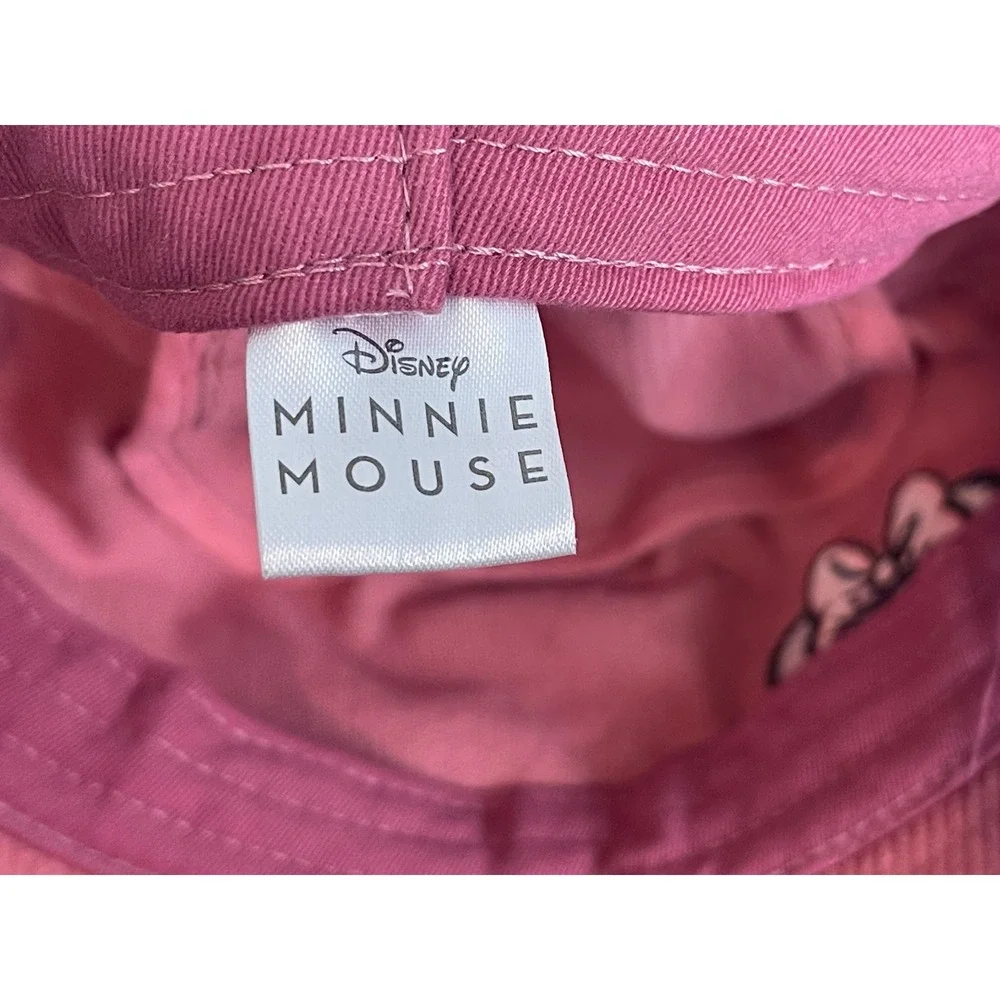 00420 - Disney Minnie Mouse Mauve/Pink‎ Corduroy Bucket Hat Kids S/M Embroidered